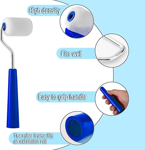 Miniatura 3 de Bates - Kit de rodillos de pintura de espuma de 2 pulgadas, 10 piezas, kit de rodillos de pintura pequeños, 1 bandeja de pintura de plástico, 2