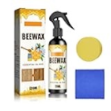 Beeswax Spray Cleaner with Sponge & Towel for Wood Furniture, Natural Beeswax Care For Wood Floors, Furniture, Tables, Cabinets (Lemon)