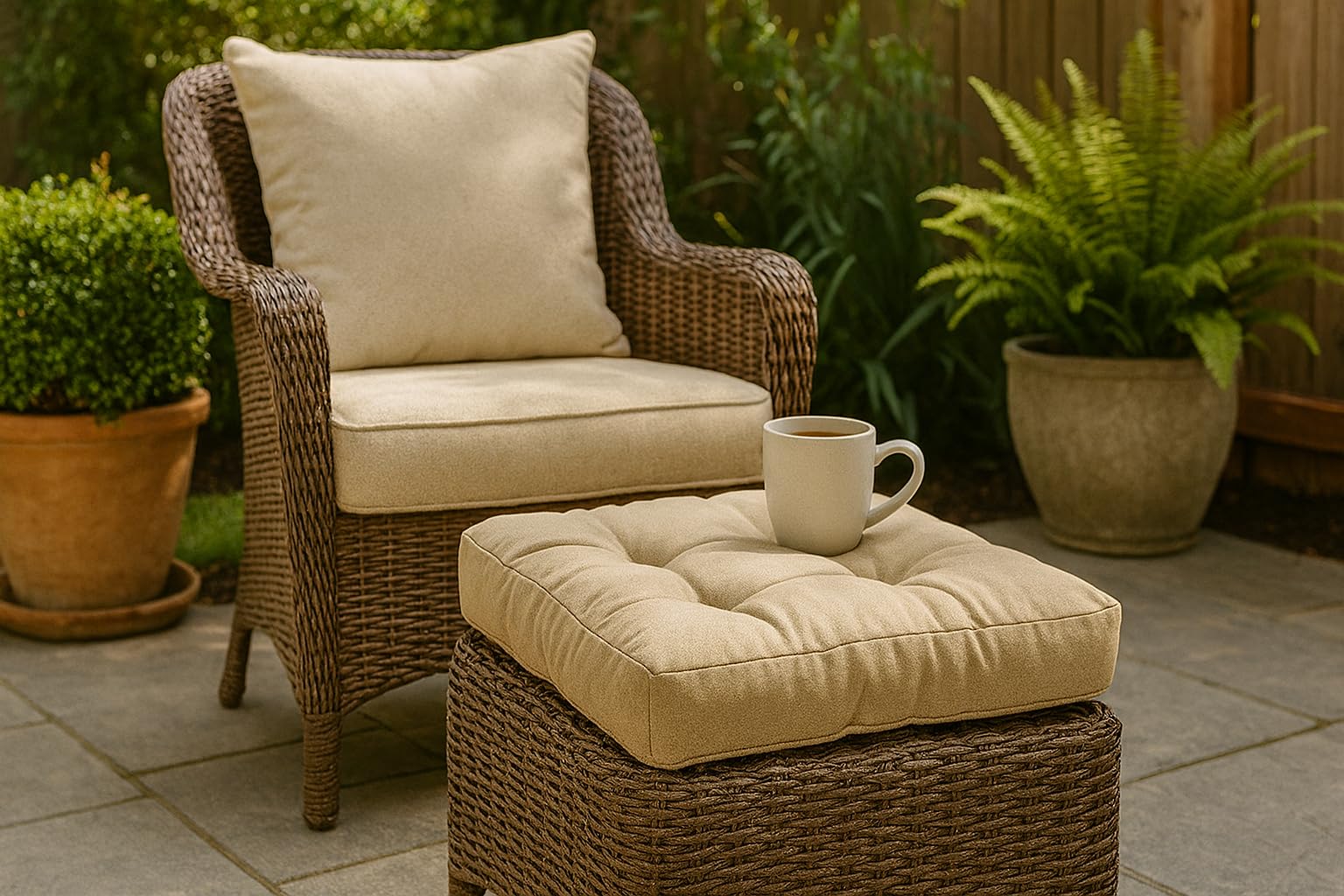 Amazon.com: Cushion Source Tufted Ottoman Cushions, 24