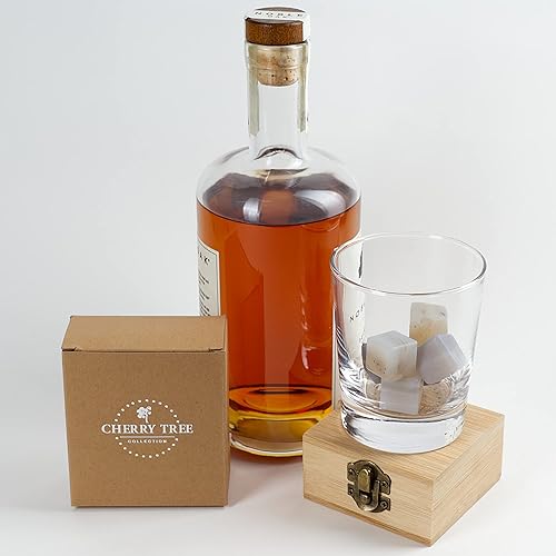 Miniatura 2 de Cherry Tree Collection El  Piedras de whisky  Piedras de infusión de agua de cristal  Piedras preciosas naturales  Juego de 6  Ágata de Botswana