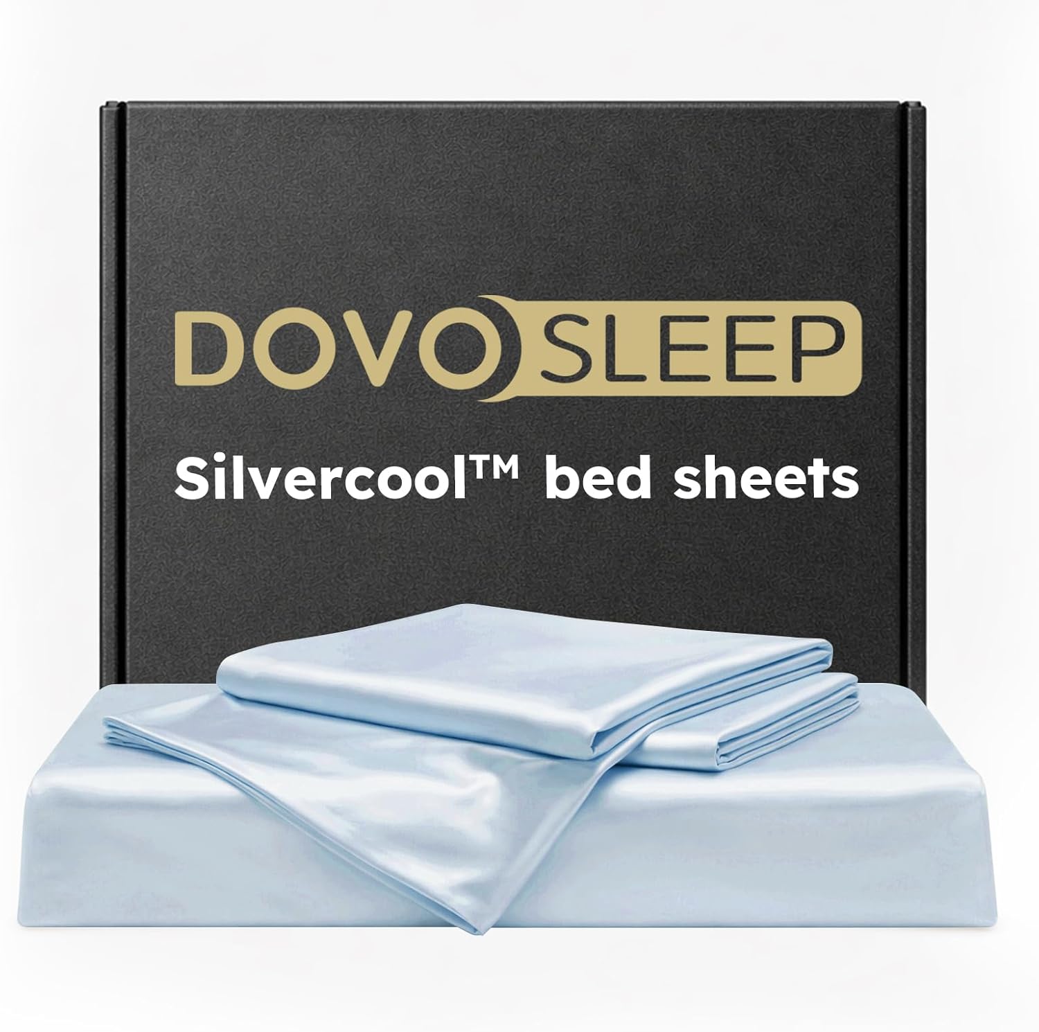 Silver Infused Sheets Set, Stays Fresh SGS Quality Certified, Temperature-Regulating Sheets for Night Sweat & Hot Sleeper, 1000-Thread-Count Luxuriously Silk Feel - Blue, King Set (3 Piece Set)