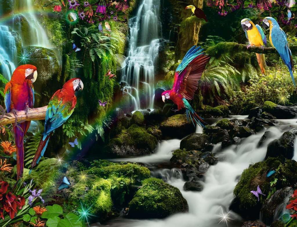Ravensburger Puzzle 17111 Colourful Parrots in The Jungle-2000 Pieces
