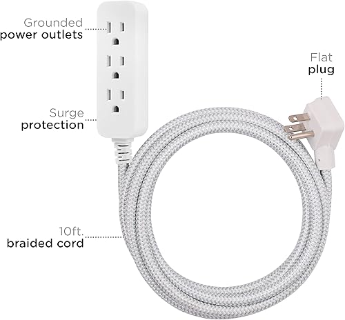 Miniatura 2 de Cable de extensión para estación de carga de USB Cordinate 41691, de diseño, conector múltiple con protección de sobrecarga eléctrica 2 tomas de