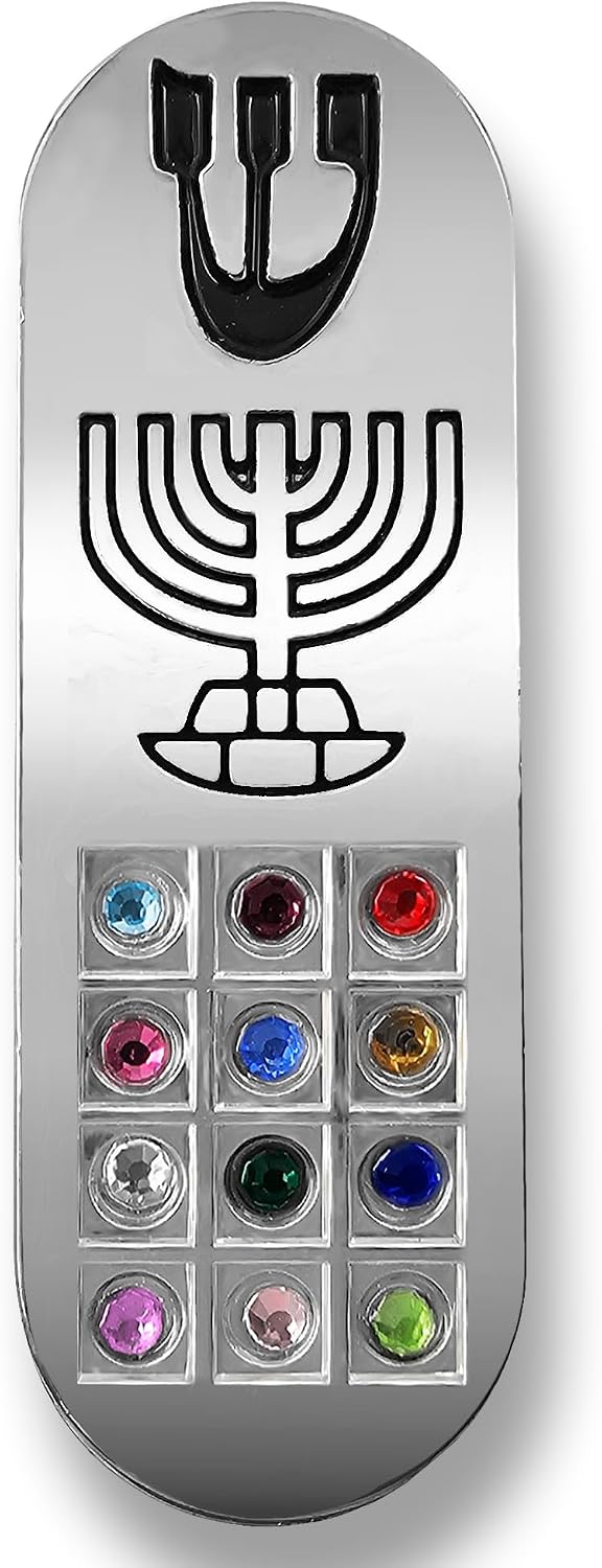 Protection CAR MEZUZAH with Travelers Prayer Scroll 7 Branch Menorah & Hoshen Mezuza from Israel Jerusalem Art Judaica Gift