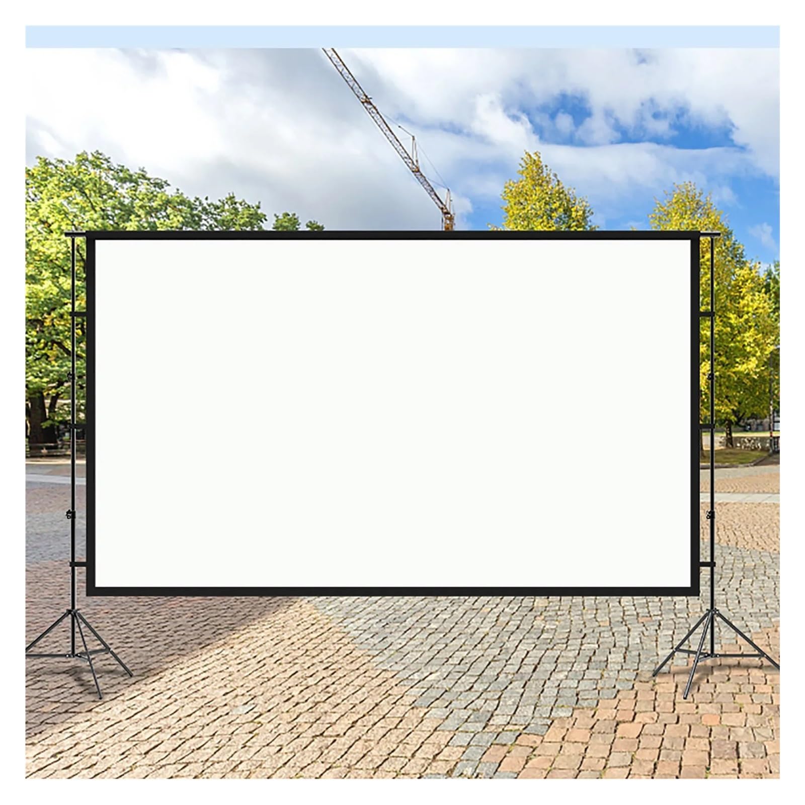 Ekran projekcyjny, Wyświetlacz HD 16:9 składany przenośny ekran projektora 4K ze stojakiem 120 cali filmowy projekcyjny wideo wewnętrzna kurtyna zewnętrzna(100 inch)