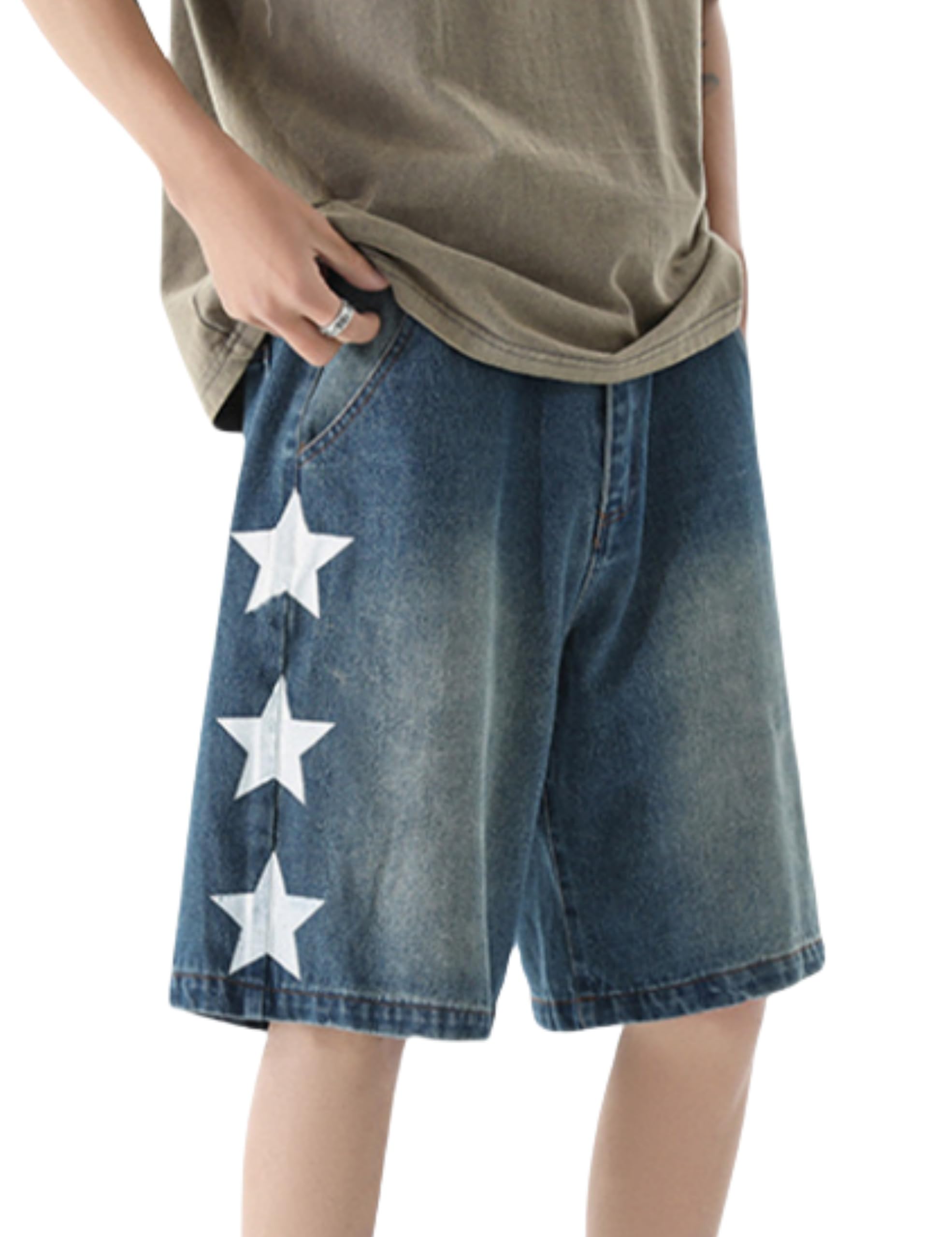 パンツ BELVET star logo denim jorts パンツ BELVET Star logo rigid Denim Jorts M/L Star logo