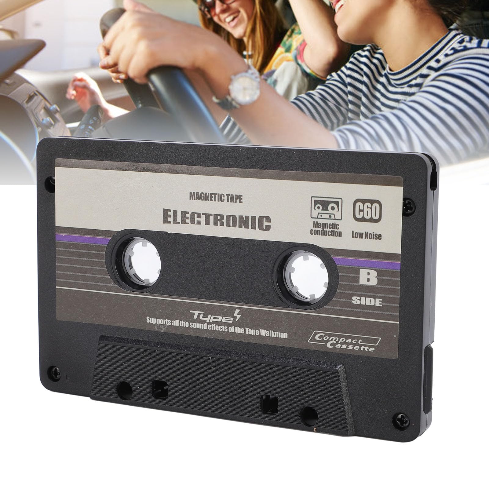 banapoy Kassette Bluetooth -Adapter für Auto, Auto -Audioempfänger Universal Bluetooth Audio Cassette Receiver Tape Player, Kassettenklebeband Zum Aux -Adapter, für Fahrzeug, Handy, Handy