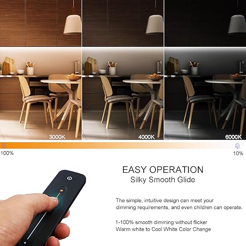 Miniatura 5 de JOYLIT Controlador remoto CCT LED Strip, DC 12V24V magnético montado en la pared RF controlador inalámbrico RF cambio de color y ajuste de brillo,