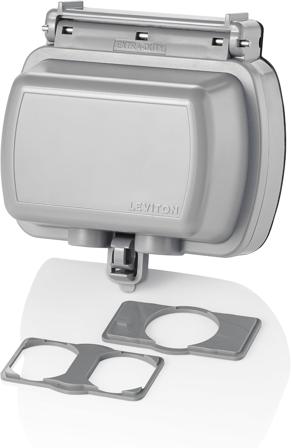 Leviton 5981-UCL While-in-Use Cover for GFCI/Decora Duplex and Single Outlet, Horizontal, 5981-UGY, Gray