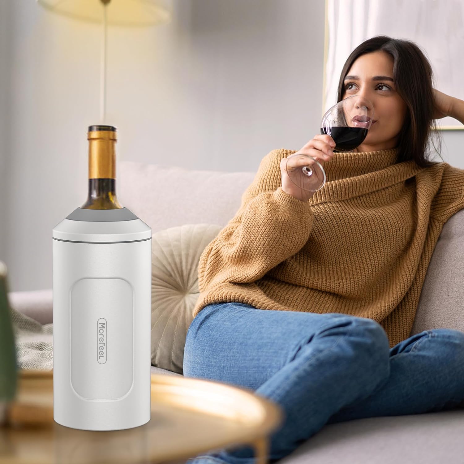 Wine Chillers for Bottles-Ideal Gift for Wine Lover, Stainless Steel Portable Champagne Cooler Sleeve Bucket-Double Walled Vacuum Insulated for Most 750ml Bottles with Long-Lasting Temperature Control - Image 4