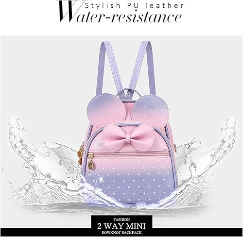 Miniatura 6 de KL928 - Mochila miniatura con diseño de lunares, linda, con nudo ojal, para mujeres y niñas, que se puede usar también como morral o bolso