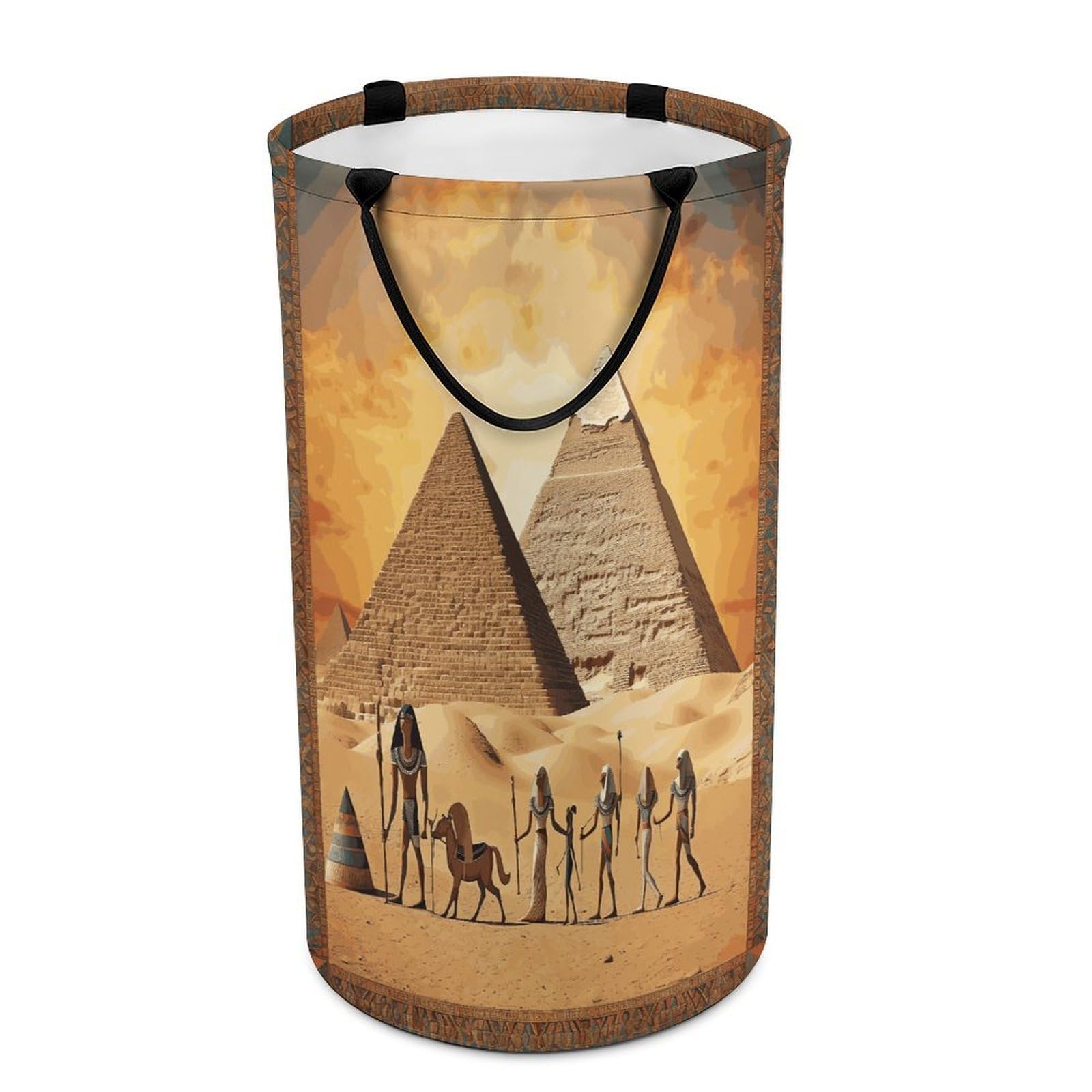 Ancient Egypt Laundry Basket Waterproof Laundry Hamper Freestanding Collapsible Clothes Hamper with Reinforced Handles 86L Large Foldable Tall Clothes Basket for Bathroom
