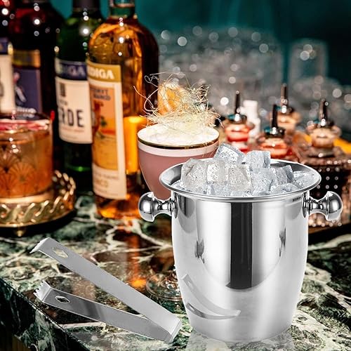 Miniatura 6 de Cubos de hielo  Cubo de champán con pinzas que mantiene el hielo congelado durante más tiempo, enfriador de vino pequeño de acero inoxidable,