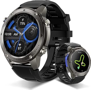 Jundio Military Smart Watch with Heart Rate Monitor/Compass/Flashlight/GPS, 1.43"AMOLED Smartwatch with 170+ Sport Modes,5... Price In India