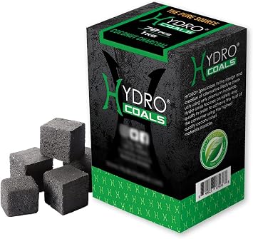 Hydro Coconut Charcoal - Ultimate Grilling & BBQ Experience with Cubes Made of Coconut Shell, Long-Lasting Odorless Charcoal - 1 KG