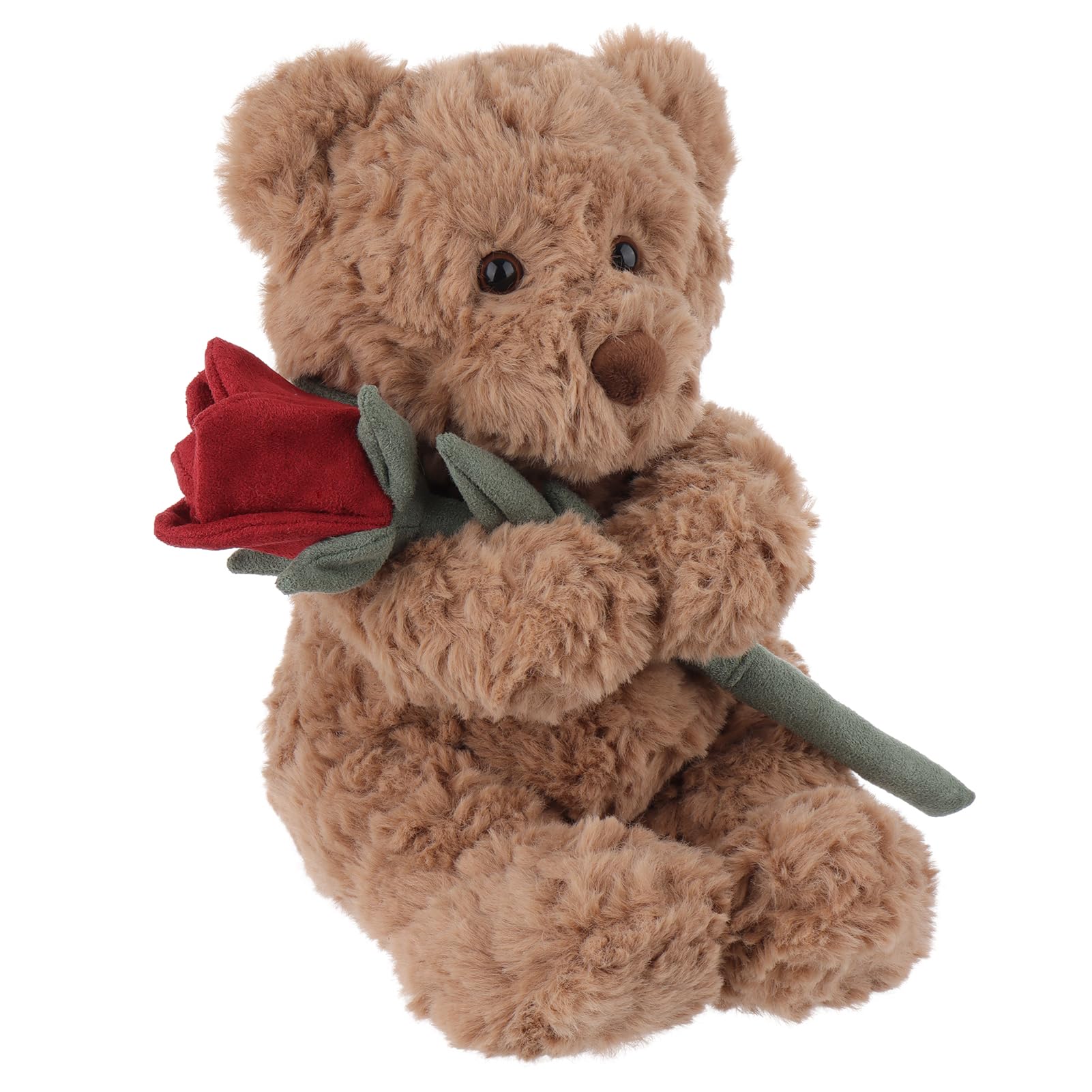 Apricot Lamb Sweet Brown Teddy Bear with Flower Plush Stuffed Animals for Kids Soft Cute Plushies Toys for Baby Girl and Boy Fluffy Sweet Brown Teddy Bear with Flower - Image 3