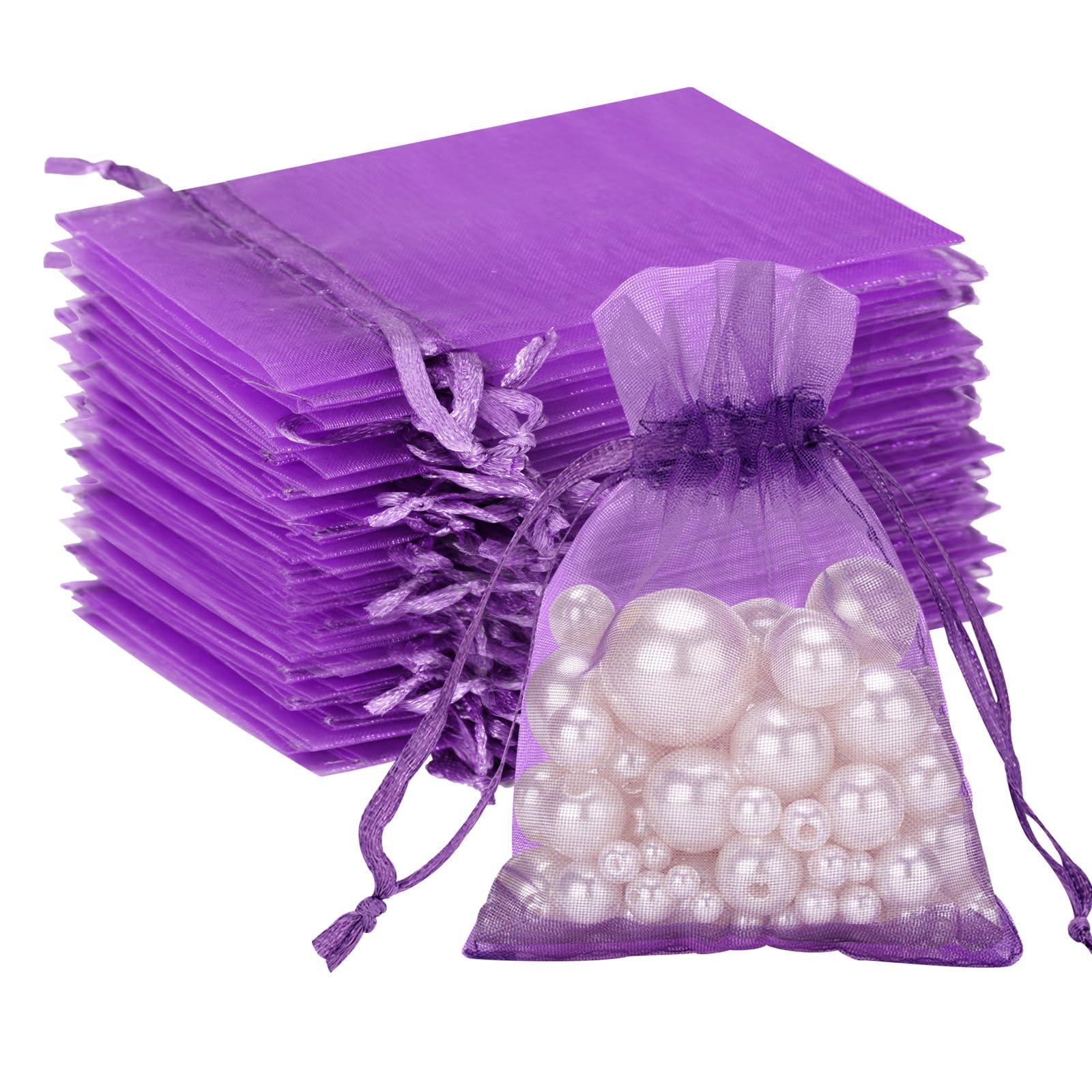 G2PLUS 50 szt., torby z organzy, torby na prezenty, 7 x 9 cm, torba na biżuterię, torby na lawendę na biżuterię, prezenty słodko-złote