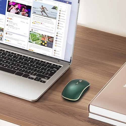 Miniatura 7 de J JOYACCESS Ratón silencioso inalámbrico delgado de 2.4G, mouse inalámbrico portátil con 5 niveles de DPI ajustables, mouse USB para escritorio,