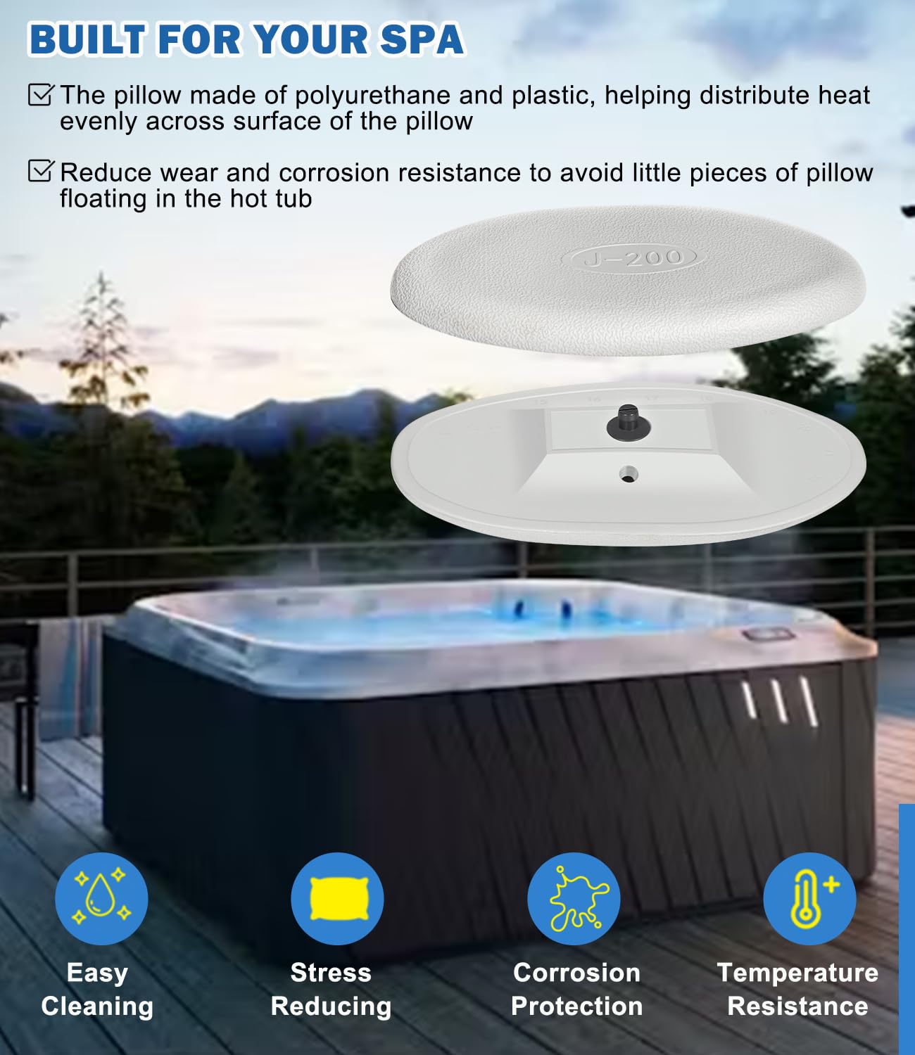 Bonbo 2er-Pack 2472-828 ovales graues Spa-Kissen für Whirlpool der J-200-Serie J-200, inklusive J-230 J-235 J-245 J-270 J-275 J-280