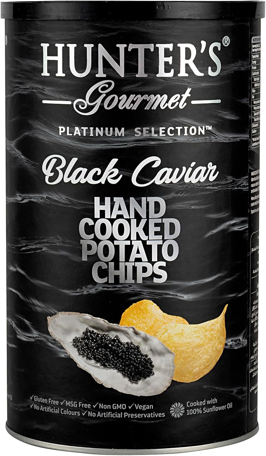 Hunter’s Gourmet Black Caviar Hand Cooked Potato Chips 150g Hunter’s Gourmet Black Caviar Hand Cooked Potato Chips 150g