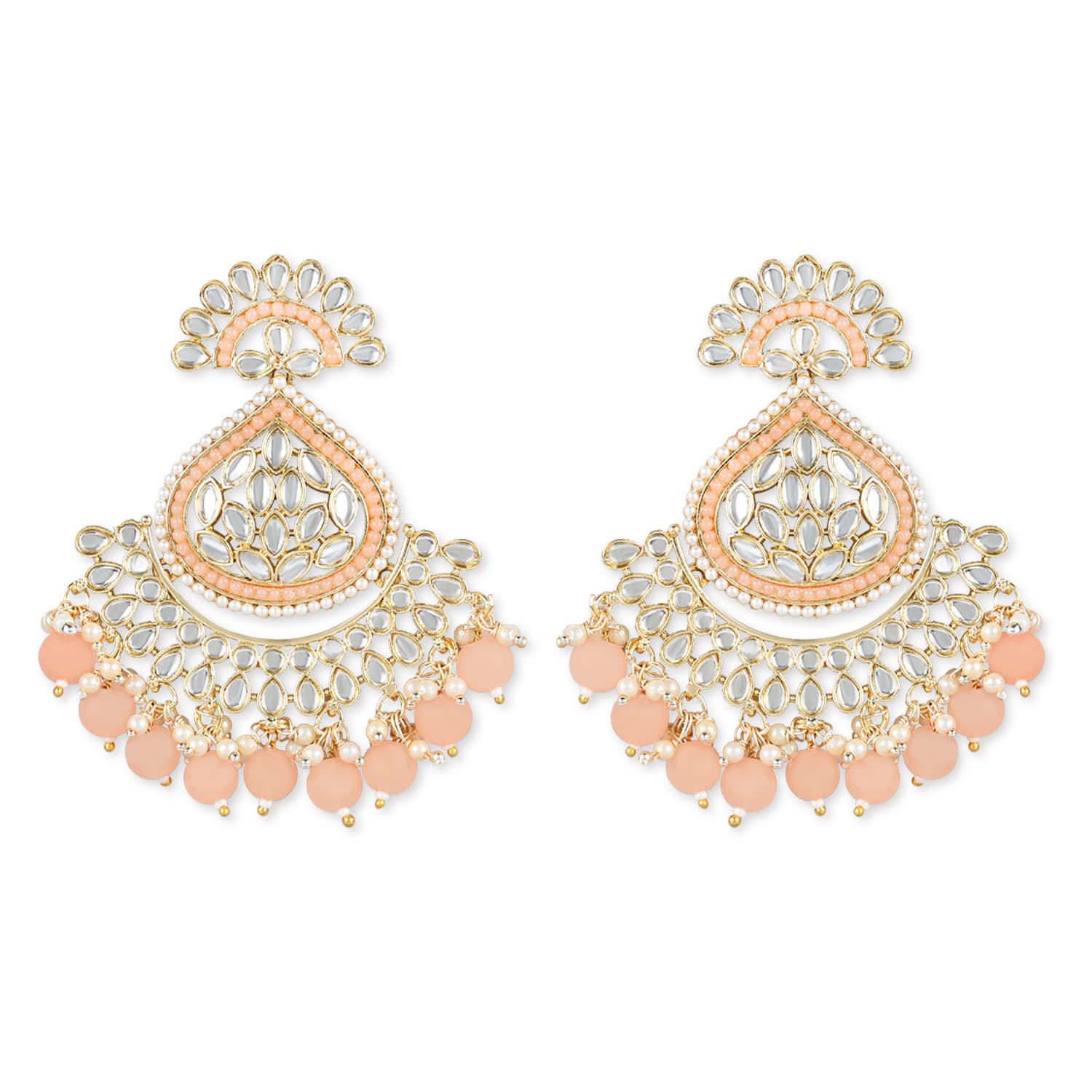 I Jewels Gold Plated Traditional Handcrafted Kundan Earrings Adorned with Pearls for Women and Girls (E3015) (Peach) (B0BSS1WFX3) Amazon Price History, Amazon Price Tracker