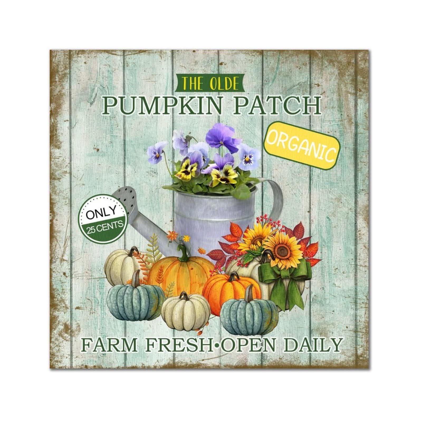 Plaque en bois The Old Pumpkin, panneau mural déco haut de gamme 35 cm