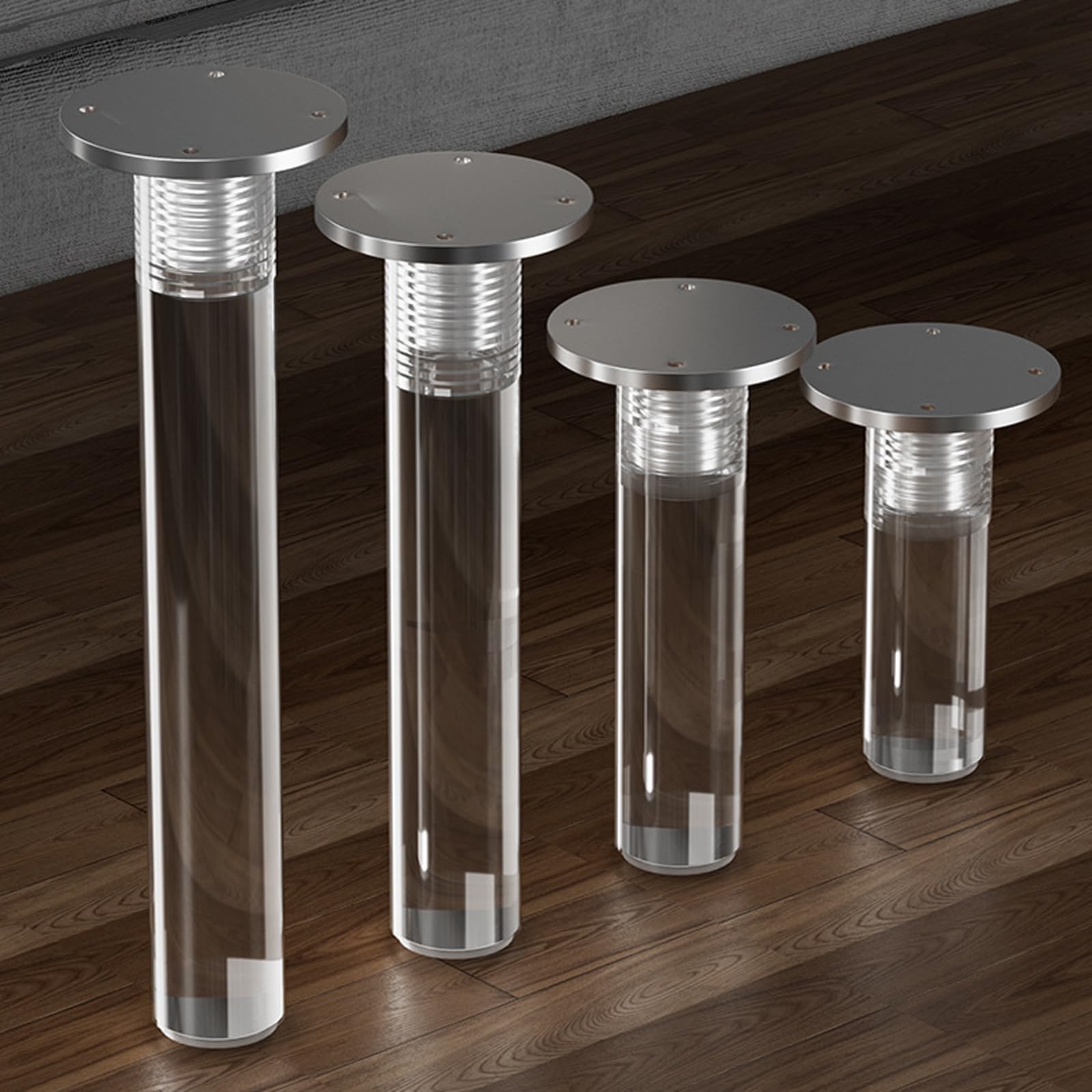 Patas de sofá en acrílico transparente de 15cm para un salón moderno y visualmente amplio