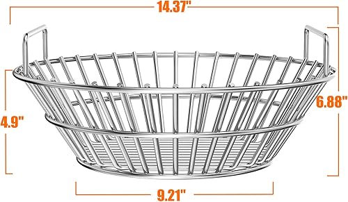 Miniatura 2 de onlyfire - Cesta de ceniza de carbón de acero inoxidable para parrillas grandes BGE, Kamado Joe Classic y otras similares