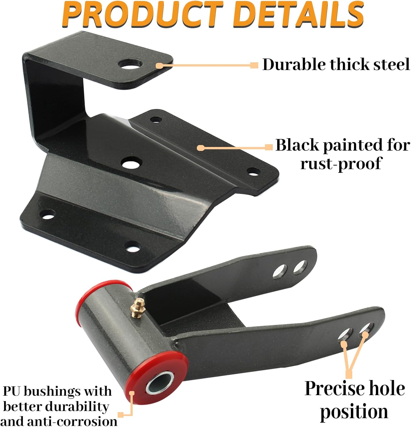 GDYDI 4'' Rear Drop Shackles and Hangers Kit for 1996-2006 Chevy Silverado 1500 GMC Sierra 2WD Truck Short Bed Only Lowering Leveling Set