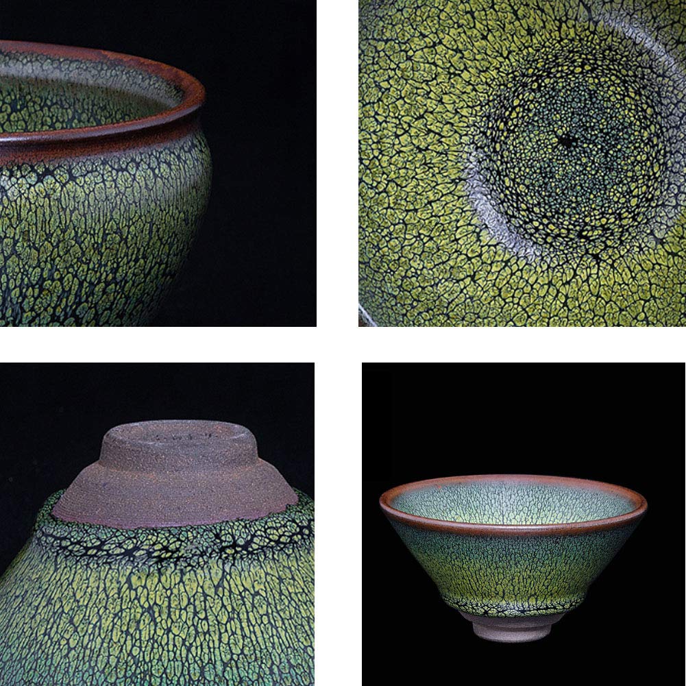 TONGTONG One Featured JianZhan Raw Ore Tenmoku Colorful Wide Mouth Tea Cups Handmade Ceramic kung fu Tea Cup - NO.49