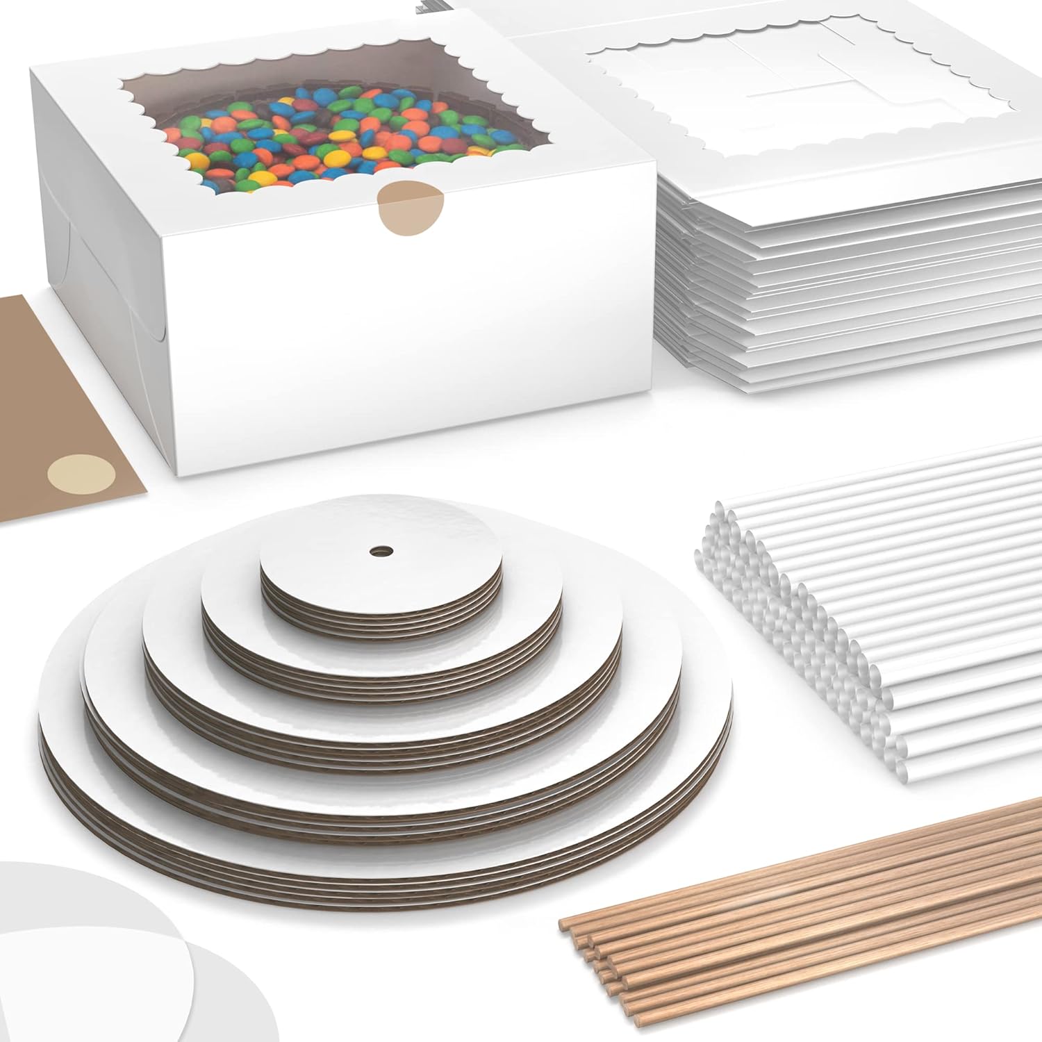 BLUSHORE Cake Boards 4 Inch to 12 Inch Tiering Kit and Cake