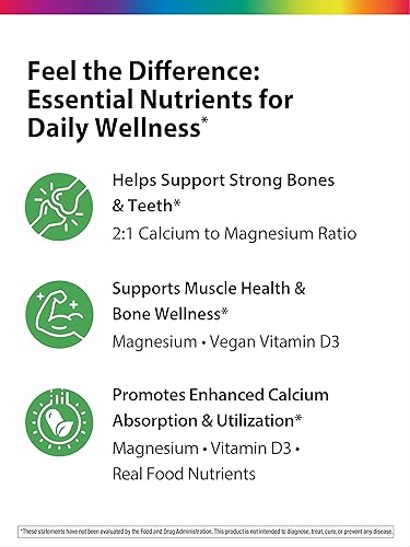 Miniatura 4 de Rainbow Light Complejo de calcio con magnesio y vitamina D3 +  90 tabletas  Nutrientes alimentarios reales  Apoya la densidad ósea y la salud