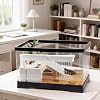 Turtle Habitat Kit with Basking Platform, Waterfall & Filter - 29x17.5x18cm Clear Turtle Tank Aquarium for Pet Turtles, Easy Setup Terrarium