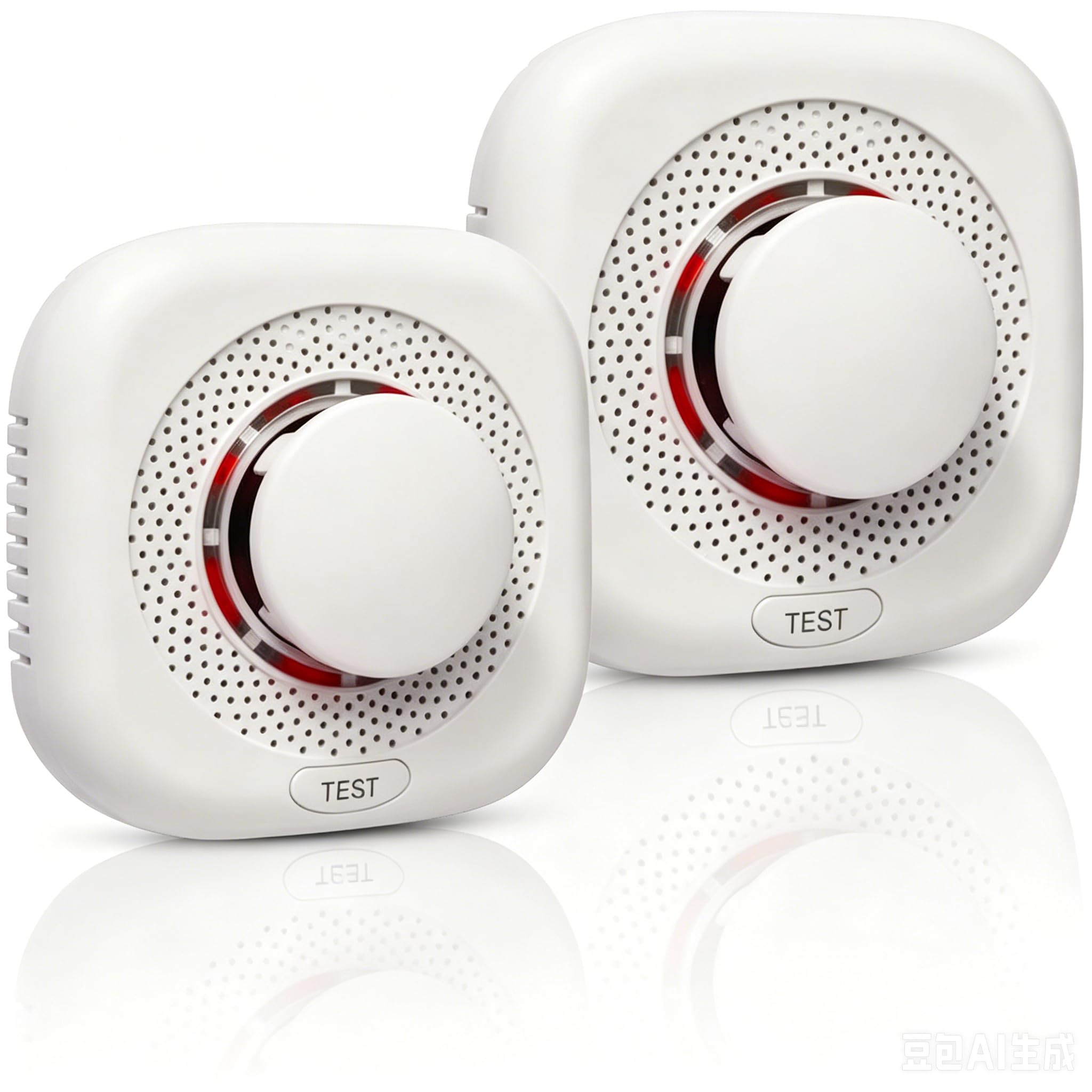 Smoke Alarm 2 Pack with 10 Years Span Life,Smoke Alarms for Home,Fire Alarm with LED Indicator and Silence Button Battery Powered Smoke Alarm