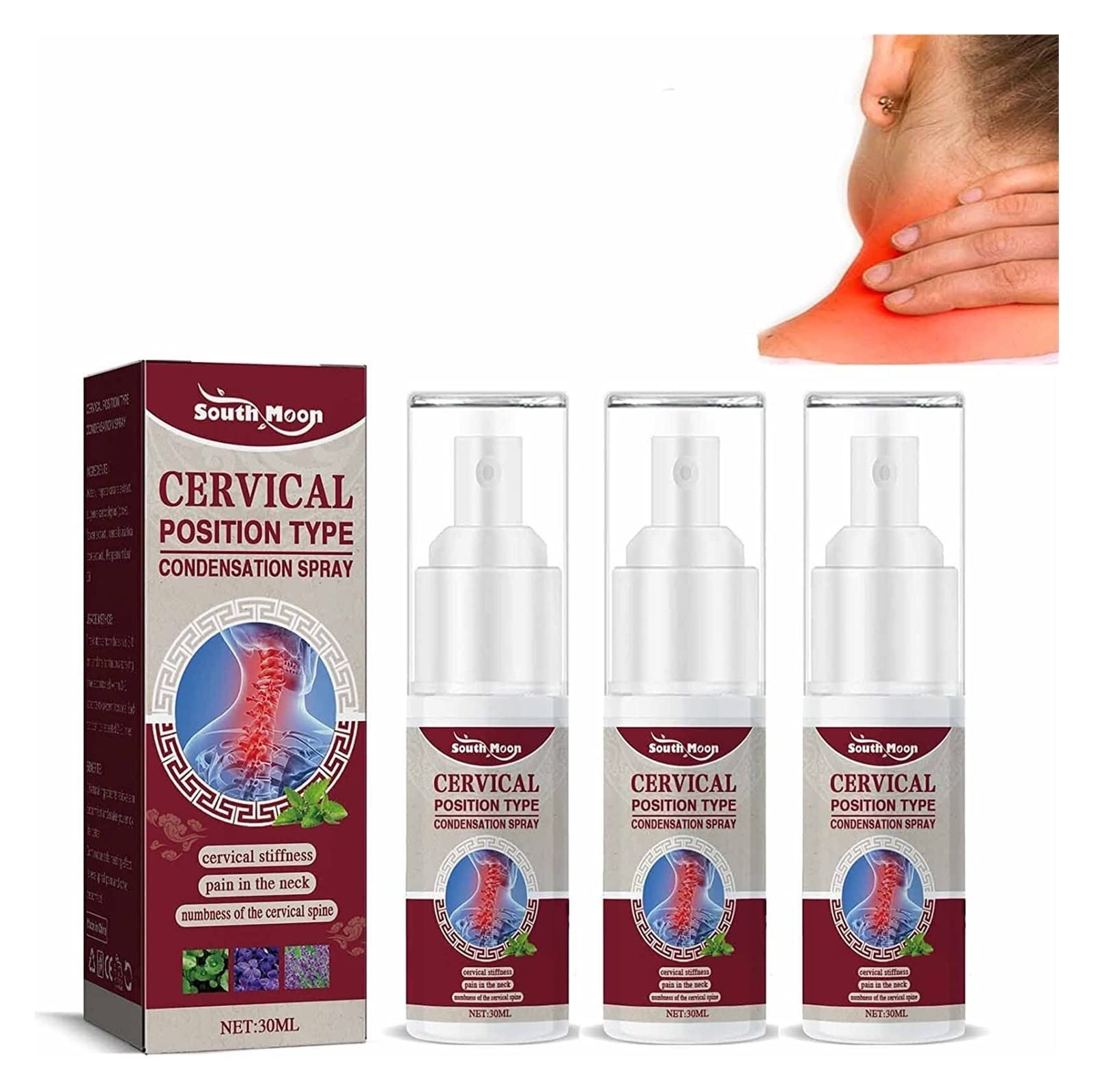 SWIZEE 3Pcs Cervical Spine Pain Relief Spray - Little Miracle Pain Spray, Joint Relief Herbal Mist, Herbs Bruise Spray, Arthritis Pain Relief, Relief Muscle Cramp，Natural Pain Reliever Spray