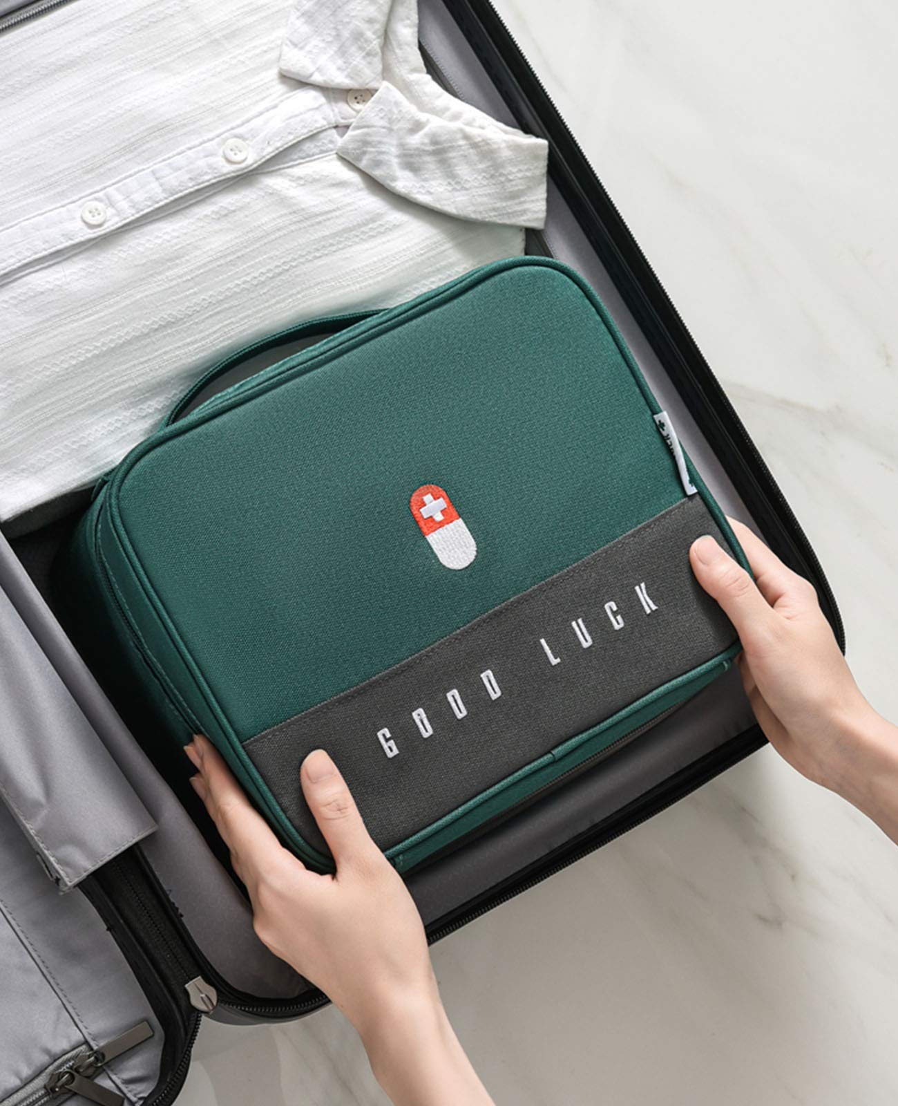 Caja organizadora de medicamentos, para Guardar Joyas, Pastillas de Viaje, botiquín de Primeros Auxilios Familiar, portátil, para Coche, hogar, Oficina, Cocina, Deportes al Aire Libre.