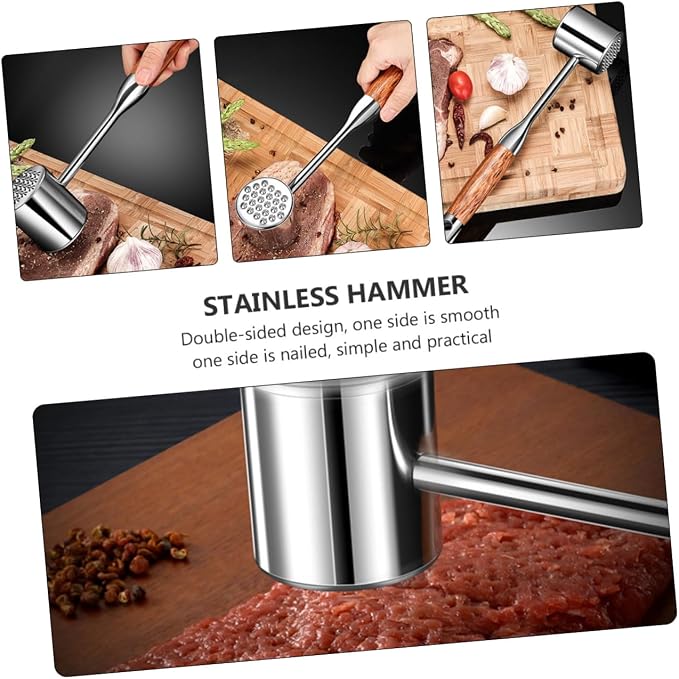 Martillo Ablandador de Carne Healifty Acero Inoxidable 304 Doble Cara miniatura 6