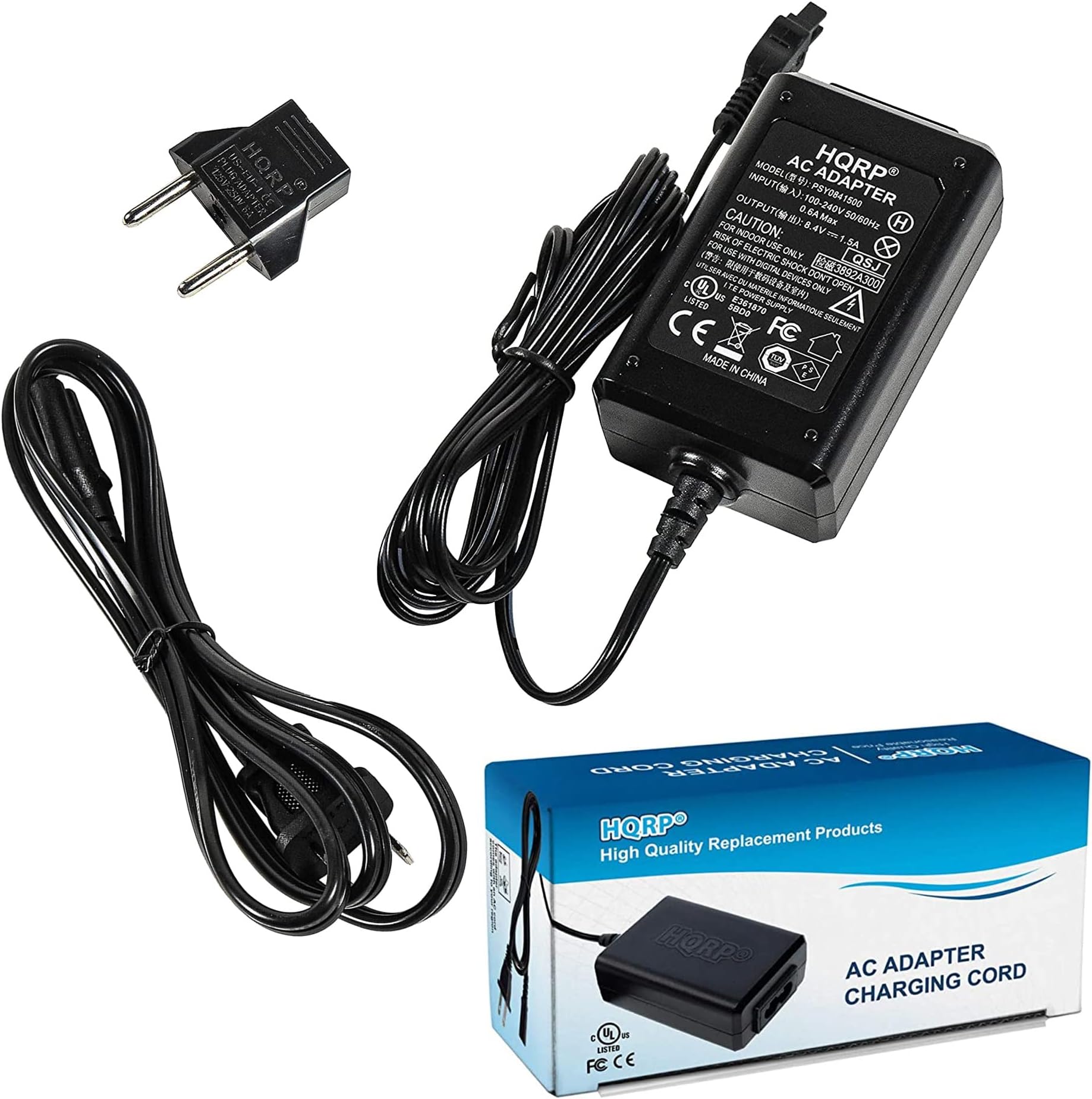 AC Power Cord Charger Adapter Cable for Sony HandyCam CCD-TRV108 CCD-TRV118 DCR-TRV740 Camcorder Video Camera Recorder DC-in Wall Power Supply Mains Plug, Compatible Replacement