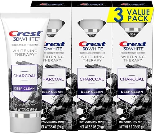 Crest 3D White Whitening Therapy - Pasta de dientes con flúor de limpieza profunda, menta vigorizante, 3.5 onzas, paquete de 3