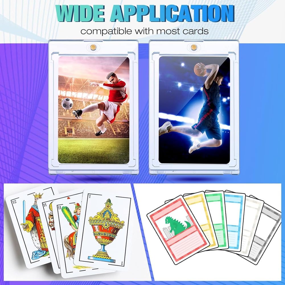 Porta Carte Magnetici In Acrilico da 20 Pezzi da 130 Pt 2,5x3,54 Pollici Porta Carte per La Conservazione di Carte Collezionabili di Baseball