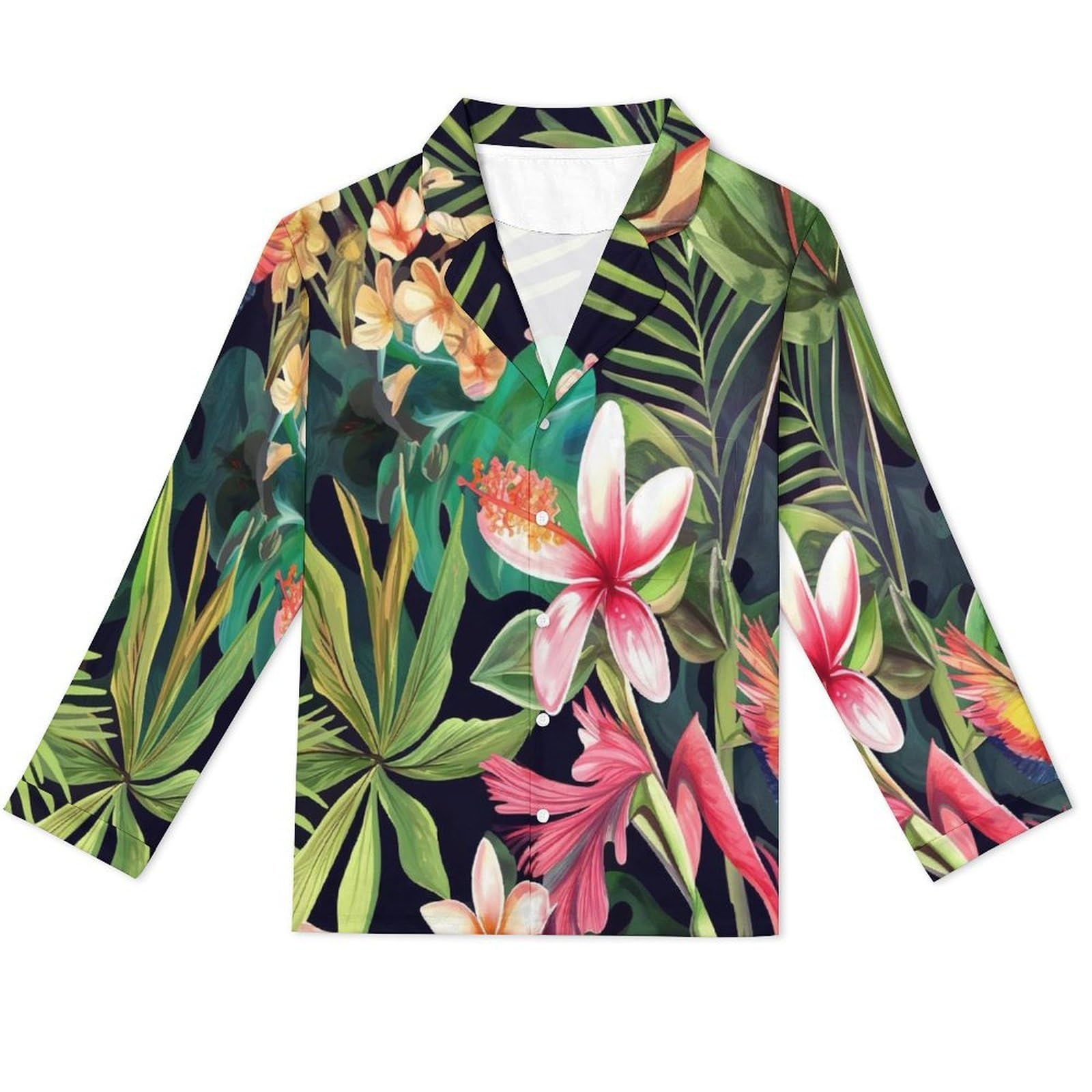 OLEETS Completo Pigiama da Uomo 2 Pezzi - Fiori E Foglie Pigiama Invernale Completo con Top E Pantaloni 2 Pezzi Morbido E Confortevole Casual da Notte