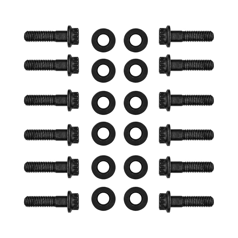 Kit de Parafusos de Flange para Coletor de Escape Misakomo em Aço-Liga para Chevy Gen III e Chevy LS – 12 unidades