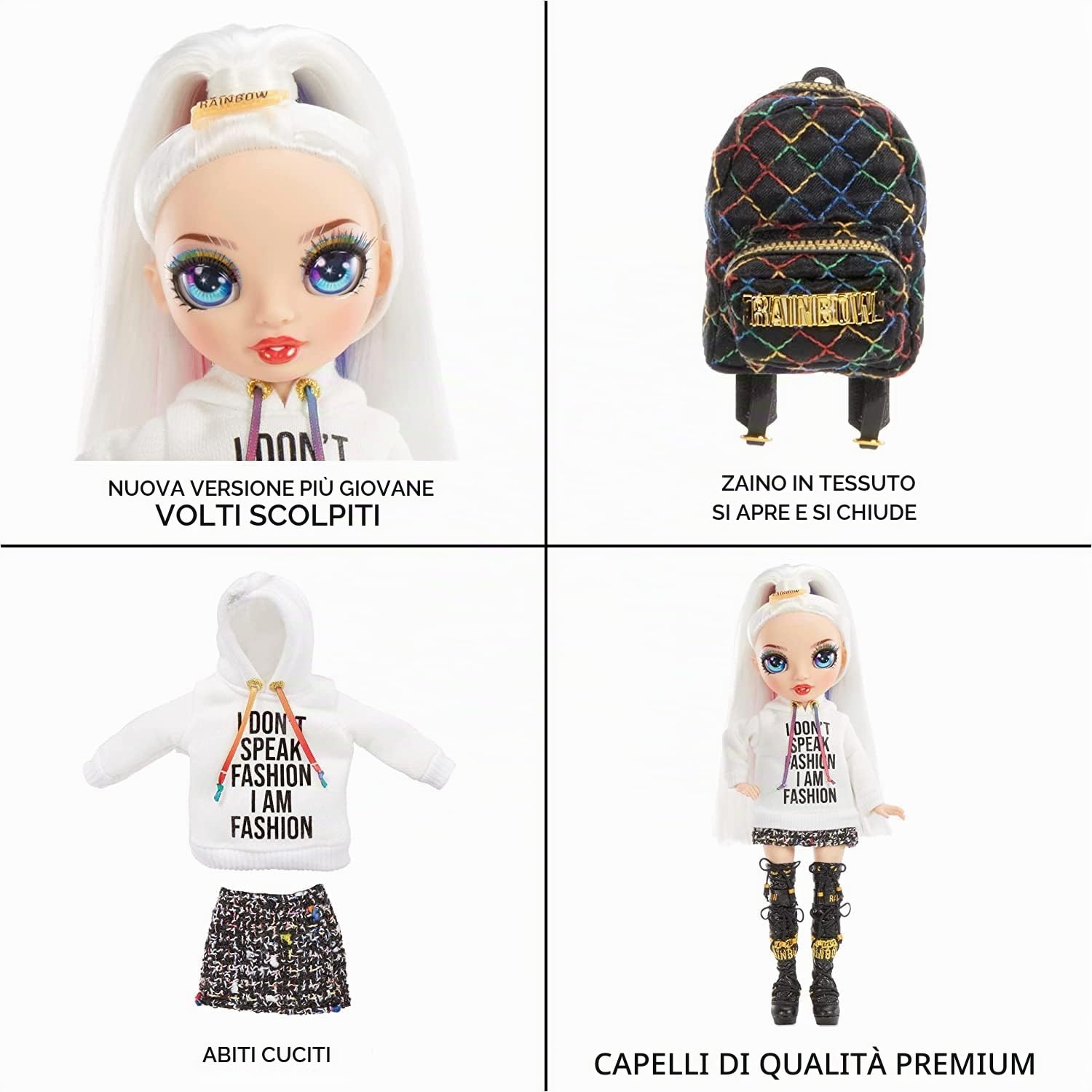 Rainbow High Junior High - AMAYA RAINE - Bambola alla moda 23 cm con Vestito e Accessori - Include Zaino in Tessuto con Funzione di Apertura e Chiusura - Età: 6+ anni