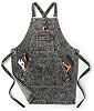 Jeanerlor - Denim Apron with Pockets for Hair Stylist Gardening Craftsmen Barista Women Hairdresser Jean Work Apron Cross Straps & Adjustable S to L (Black)