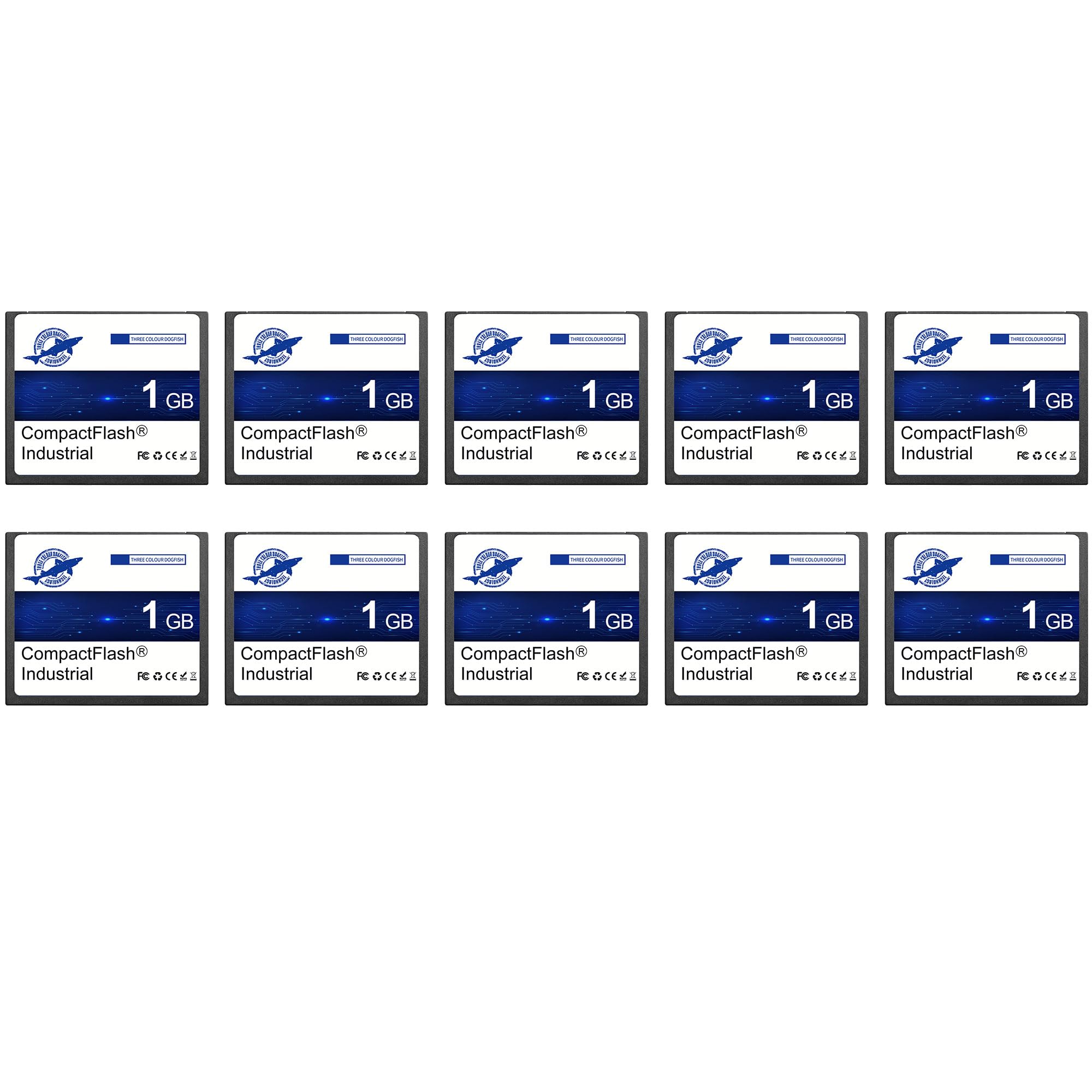Dogfish Carte Mémoire Compact Flash 1Go 10PACK Type I pour Appareil Photo Numérique