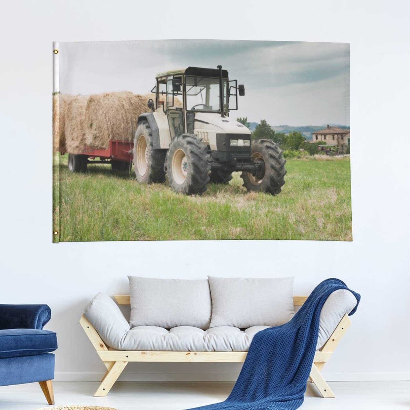 Gartenflagge Mit Traktor-Motiv – Doppelseitig Bedruckt, Wetterfest & Rustikal (30,5 X 45,7 Cm) Für Haus, Hof & Bauerngarten