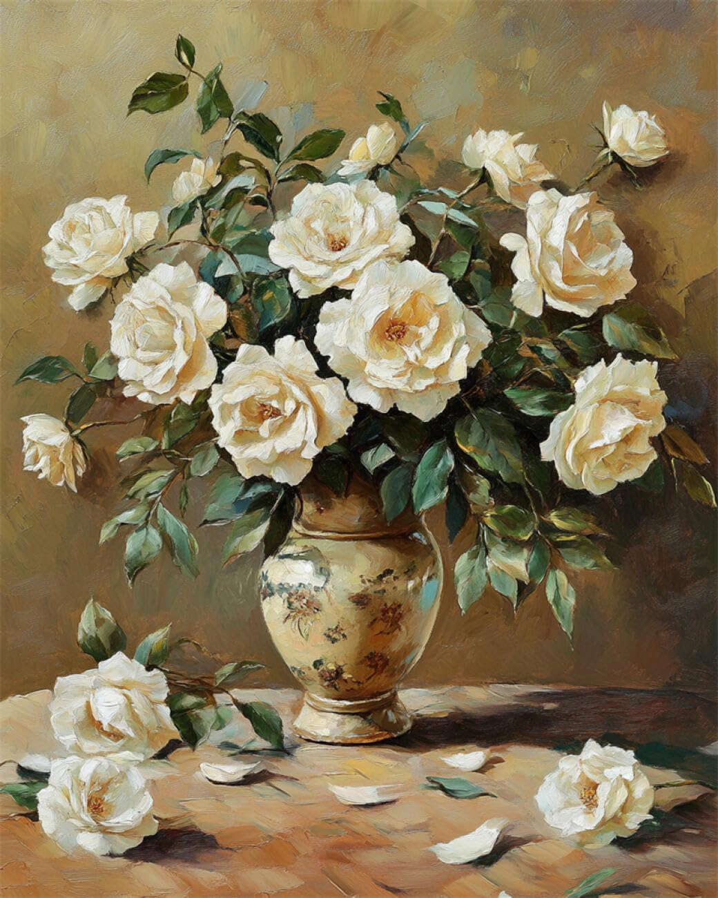 RKFLGEW DIY Bead Embroidery Kit Flowers in A Vase 50x70cm