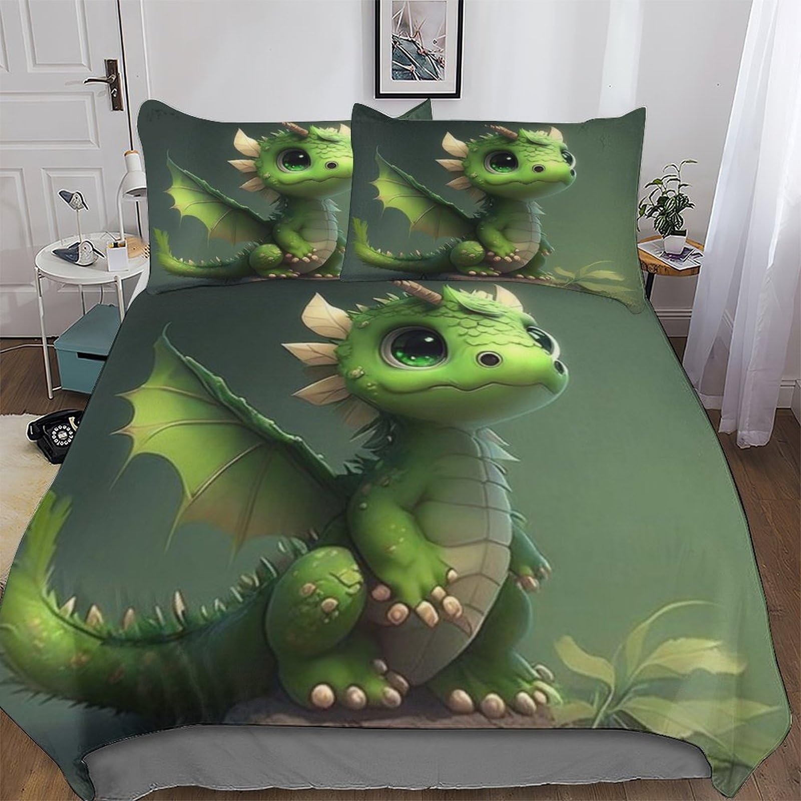 Housse de couette ptérosaure ultra doux pour chambre d'enfant et adulte