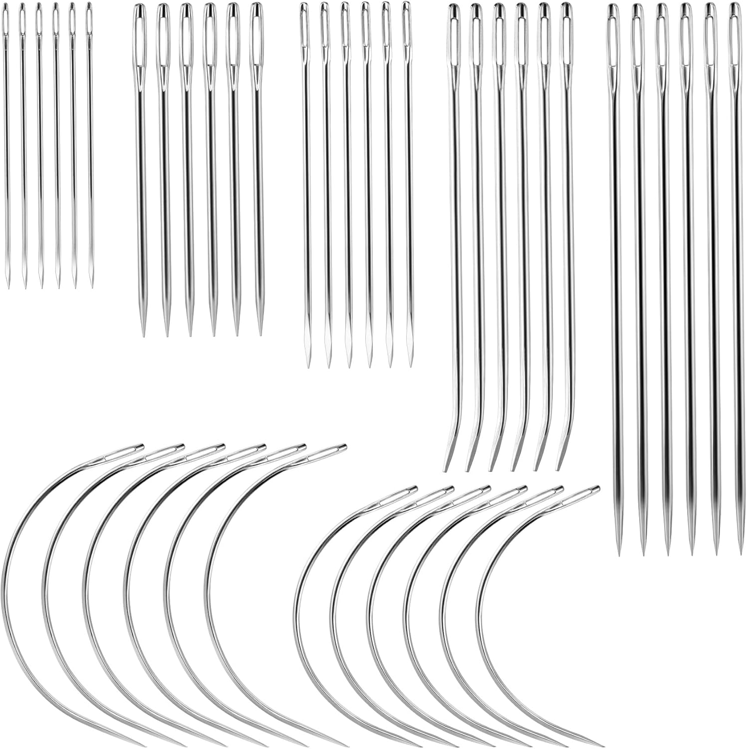 Pndeyo Leather Sewing Needles 42pcs, Heavy Duty Sewing