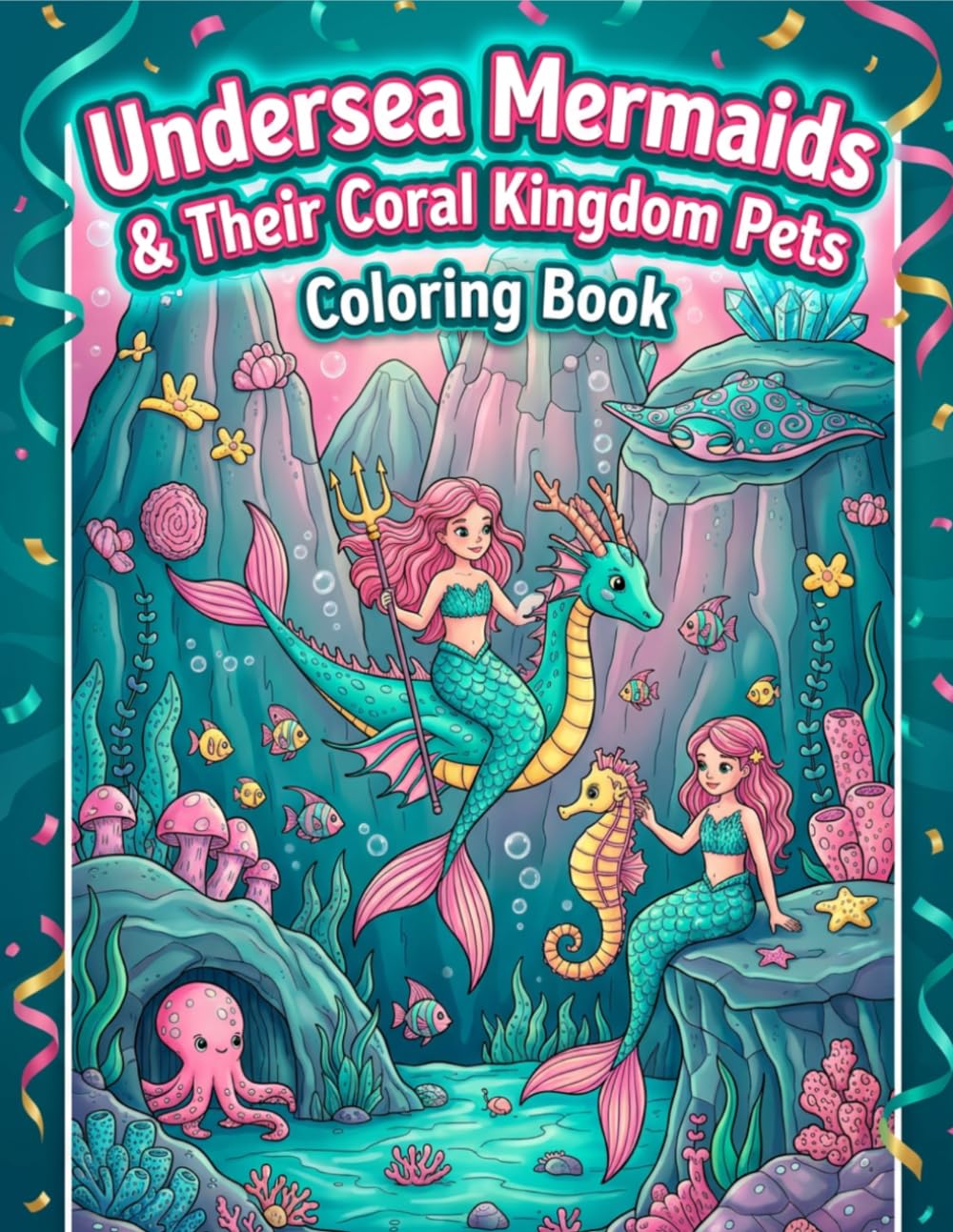 Undersea Mermaids & Their Coral Kingdom Pets: Magical Mermaids, Cute Sea Creatures, Coral Reef Friends & Ocean Adventures